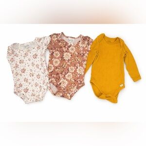 Baby Girl Neutral Floral Onesies Bundle 12 Months Boho Fall 🍂